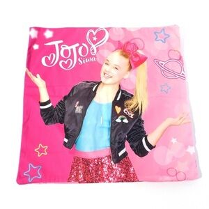 Jojo Siwa Pink Fleece Square Pillowcase